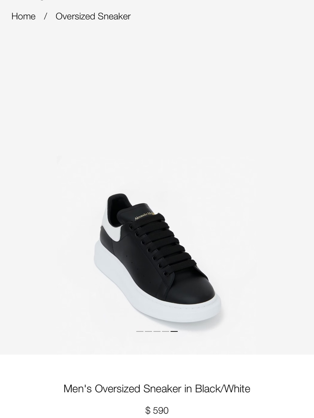 Alexander McQueen Black and White Oversized Sneaker